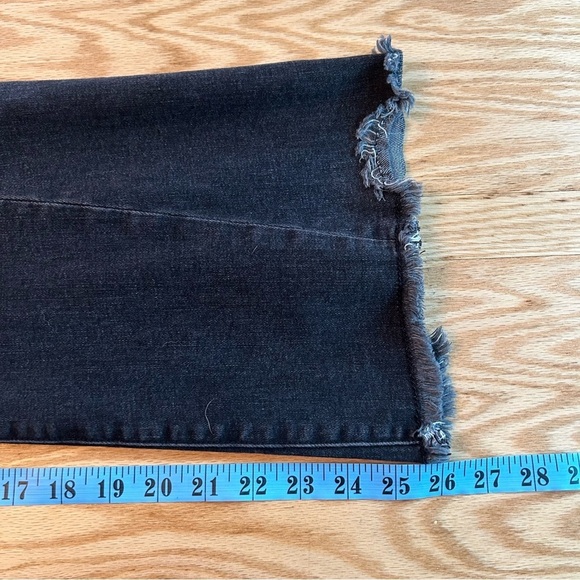 Pilcro Anthropologie High Rise Flare Black Jeans Front Seam Raw Hem 32 - Picture 15 of 15